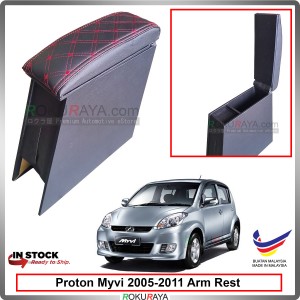 Perodua Myvi (1st Gen) 2005-2011 4' Plywood PVC Armrest Center Console Box (Sponge+Diamond)